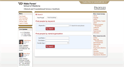 Desktop Screenshot of profiles.tsi.wakehealth.edu